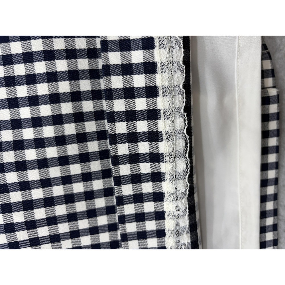 J McLaughlin Dress Womens 6 Blue Gingham Ruffle‎ Sheath Sleeveless Knee Length - Picture 12 of 15